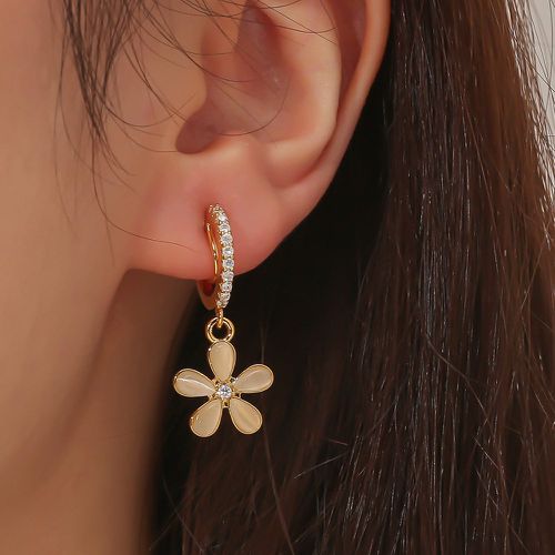 Clips d'oreilles à strass & à fleur - SHEIN - Modalova