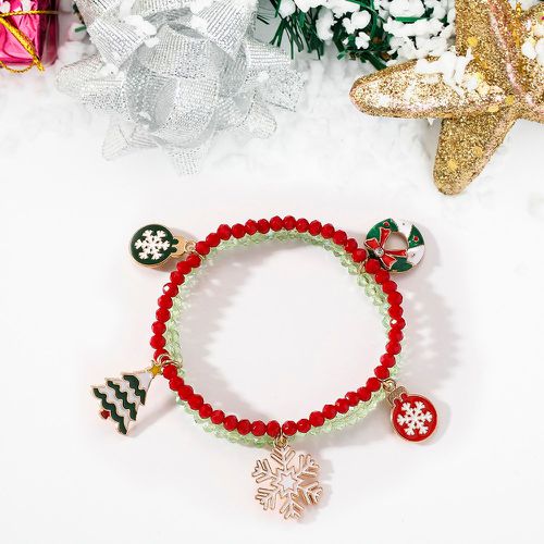 Bracelet perlé arbre de Noël et bon de neige breloque - SHEIN - Modalova