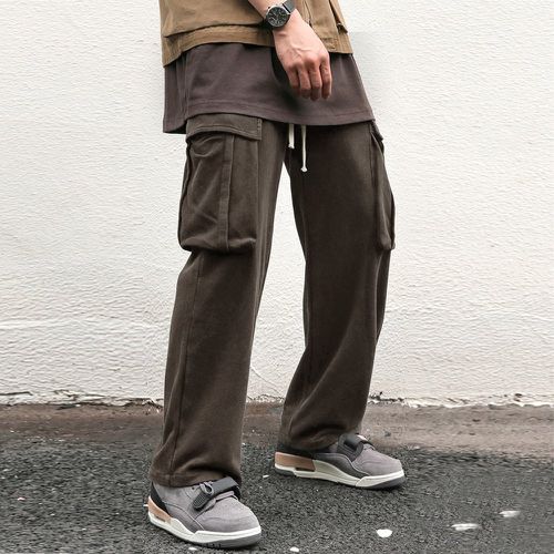 Pantalon de survêtement à cordon poche à rabat - SHEIN - Modalova