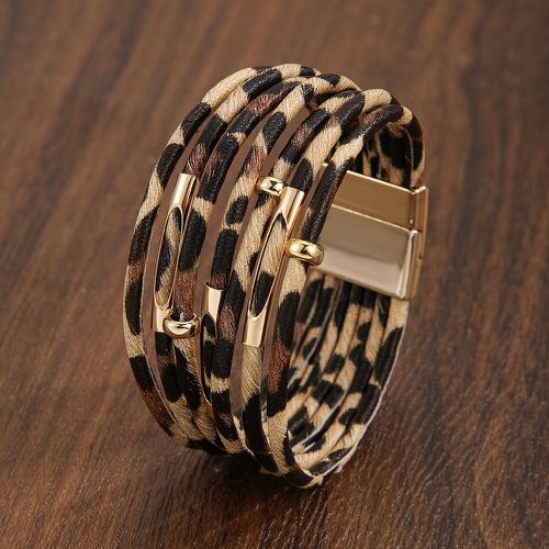 Bracelet multicouche à motif léopard à perles - SHEIN - Modalova