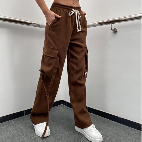 Pantalon cargo à cordon à poche à rabat - SHEIN - Modalova