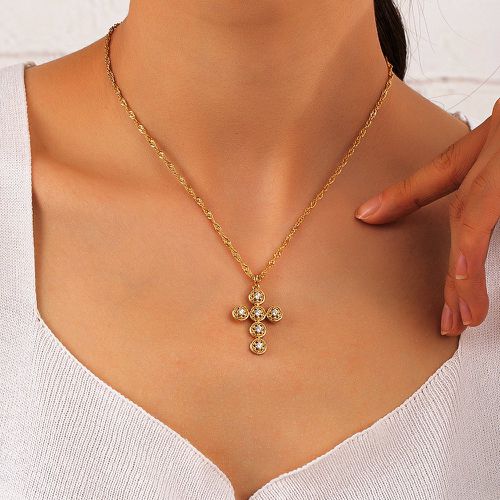 Collier à pendentif croix à zircone cubique - SHEIN - Modalova