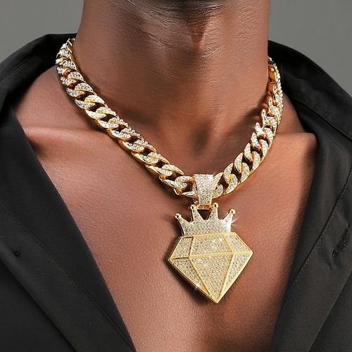 Collier avec pendentif avec strass en forme de diamant - SHEIN - Modalova