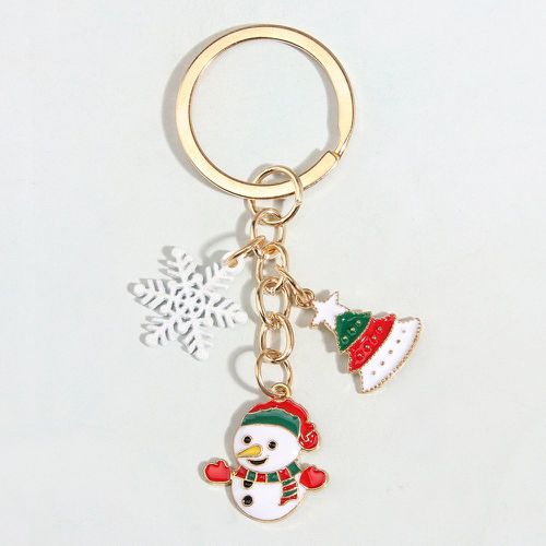 Porte-clés Noël bonhomme de neige et flocon de neige breloque - SHEIN - Modalova