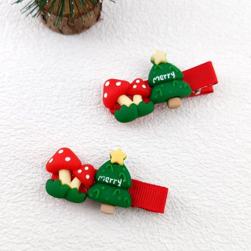 Pièces Épingle à cheveux arbre de Noël & à détail champignon - SHEIN - Modalova