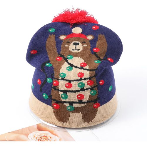 Bonnet Noël à motif d'ours à pompons - SHEIN - Modalova