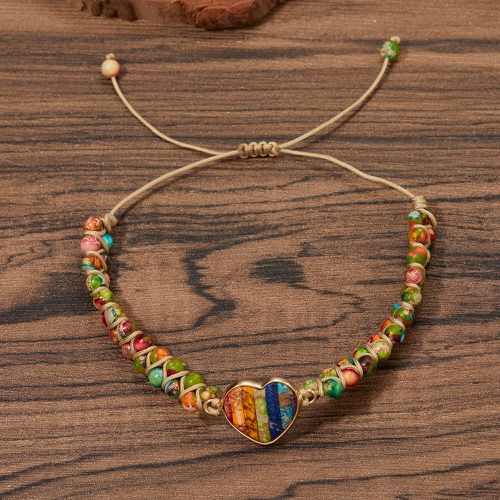 Bracelet perlé de couleur aléatoire à détail cœur - SHEIN - Modalova