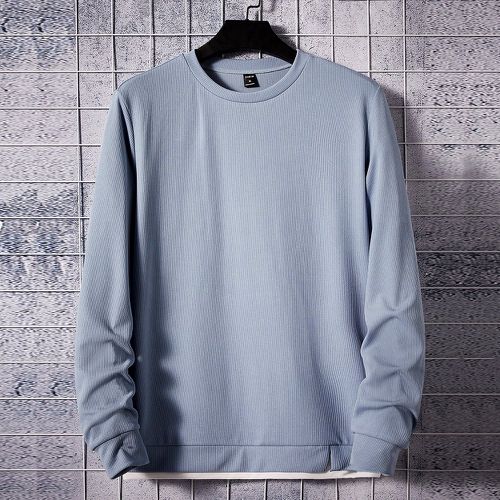 Sweat-shirt unicolore col rond - SHEIN - Modalova