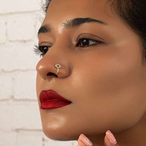 Piercing à nez à strass à détail yeux - SHEIN - Modalova