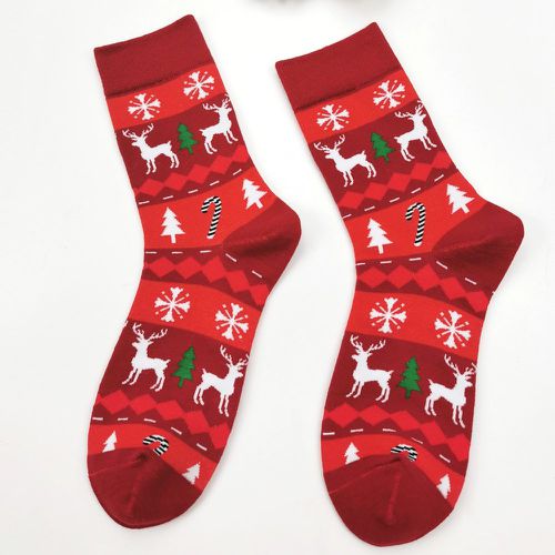 Chaussettes arbre de Noël & à motif de renne - SHEIN - Modalova