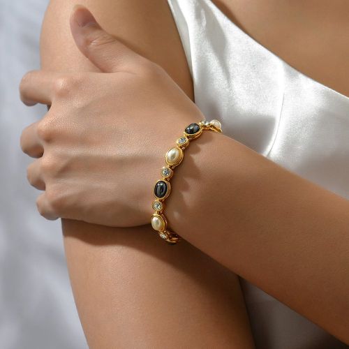 Bracelet à strass & perle de culture - SHEIN - Modalova