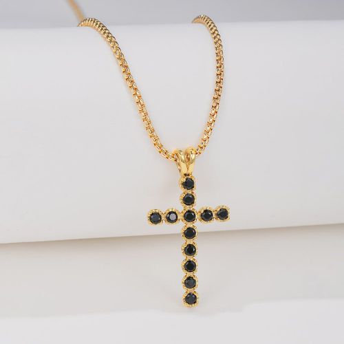 Collier avec pendentif croix zircone cubique - SHEIN - Modalova