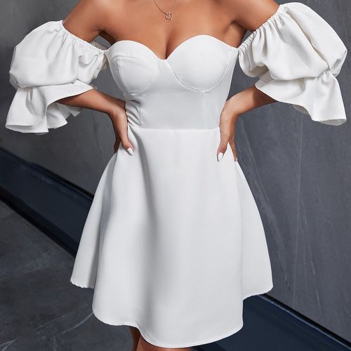 Robe bustier col bardot manches évasées - SHEIN - Modalova