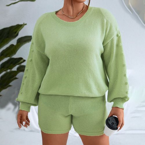 En tricot à plumetis Pull & Short en tricot - SHEIN - Modalova