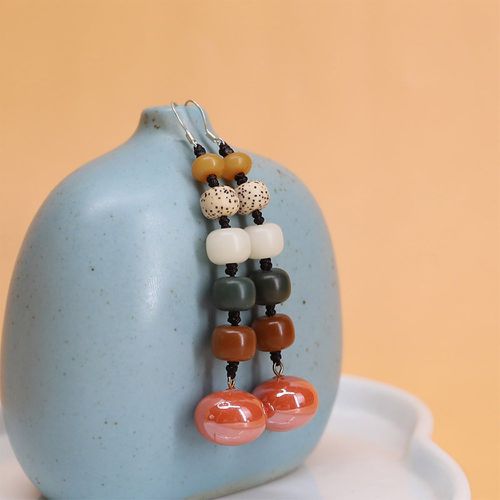 Pendants d'oreilles à blocs de couleurs à perles - SHEIN - Modalova