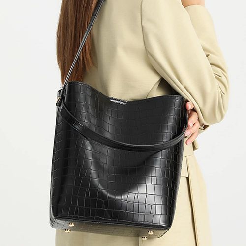 Sac seau en relief de crocodile - SHEIN - Modalova