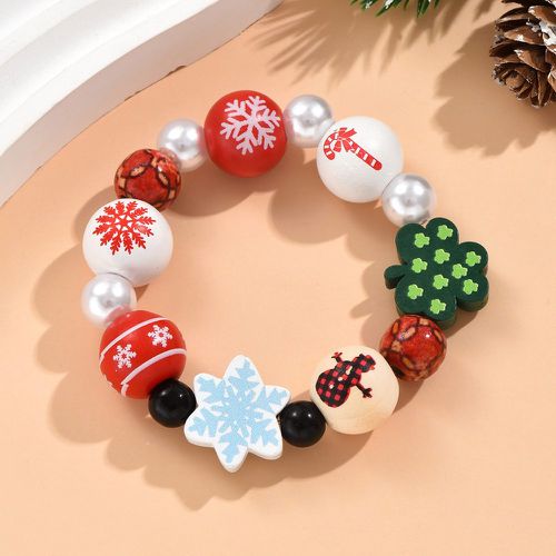 Bracelet perlé Noël à motif flocon de neige à fausse perle - SHEIN - Modalova