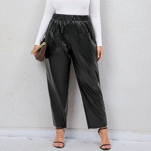 Pantalon taille élastique avec poches en cuir PU - SHEIN - Modalova