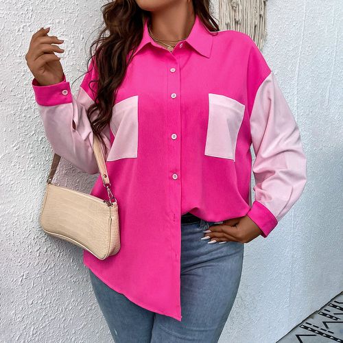 Chemise à blocs de couleurs patch à poche - SHEIN - Modalova