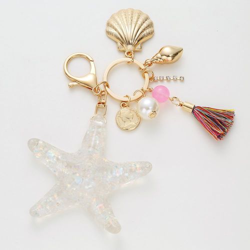 Porte-clés en métal à détail d'étoile de mer, coquille et franges - SHEIN - Modalova