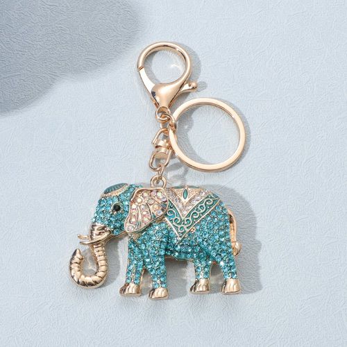 Porte-clés à strass à breloque d'éléphant - SHEIN - Modalova