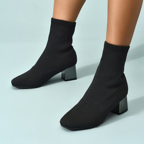 Bottes chaussettes minimaliste à talons épais - SHEIN - Modalova