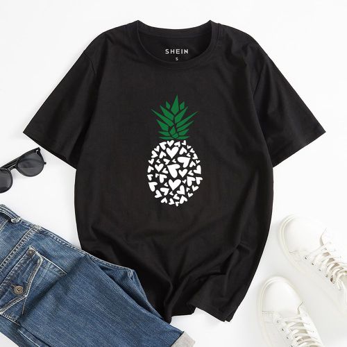 T-shirt cœur et à imprimé ananas - SHEIN - Modalova