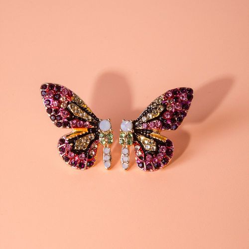 Clous d'oreilles à strass design papillon - SHEIN - Modalova