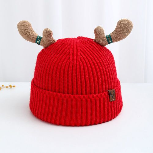 Bonnet en tricot Noël à détail bois - SHEIN - Modalova