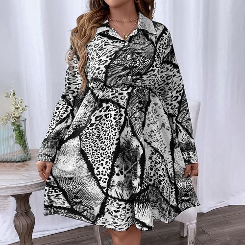 Robe chemise à imprimé léopard et python - SHEIN - Modalova