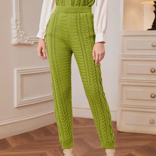 Pantalon taille haute en tricot torsadé - SHEIN - Modalova