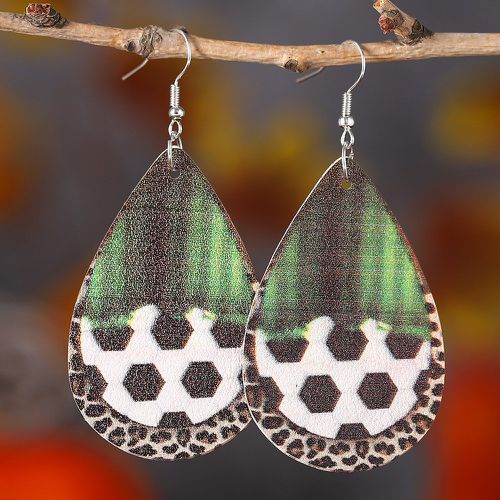 Boucles d'oreilles à design goutte d'eau football & à motif léopard - SHEIN - Modalova