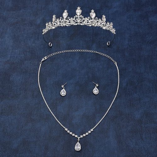 Bandeau avec strass de mariée & pendants d'oreilles & collier - SHEIN - Modalova