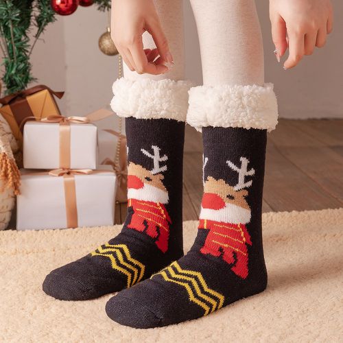 Chaussettes à motif renne Noël avec doublure en polaire - SHEIN - Modalova