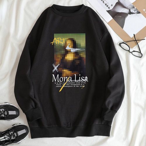 Sweat-shirt Mona Lisa & graphique de slogan à doublure thermique - SHEIN - Modalova
