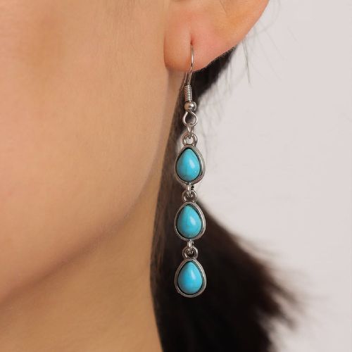 Boucles d'oreilles à design goutte d'eau turquoise - SHEIN - Modalova