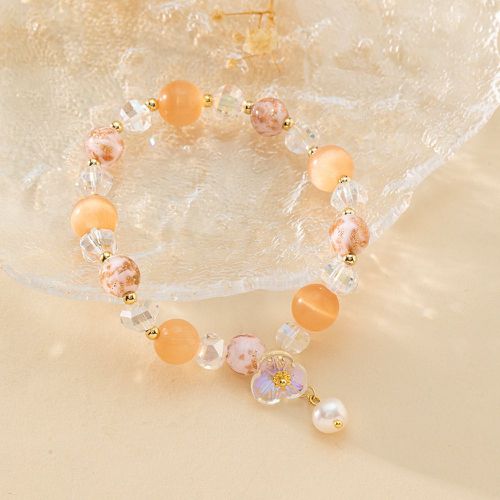 Bracelet perlé à fleur à fausse perle - SHEIN - Modalova