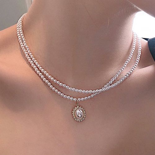 Collier à fausse perle perlé - SHEIN - Modalova