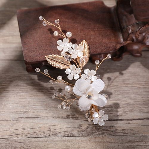 Épingle à cheveux à fausse perle à fleur mariée - SHEIN - Modalova