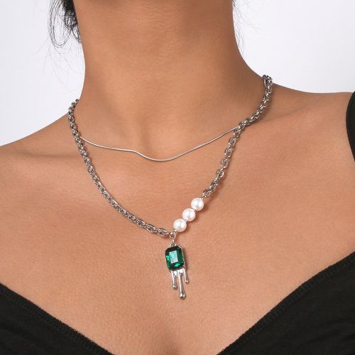 Collier à fausse perle à strass - SHEIN - Modalova