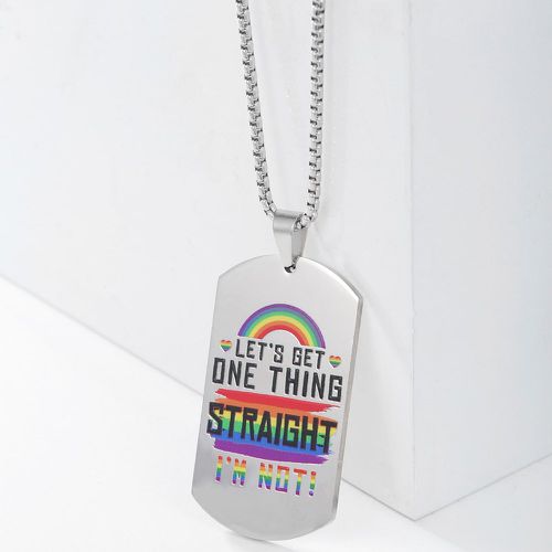 Collier LGBT à motif arc-en-ciel et slogan à pendentif géométrique - SHEIN - Modalova