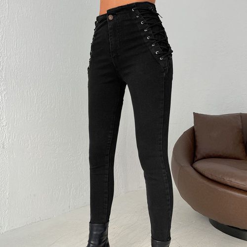 Jean skinny à lacets - SHEIN - Modalova