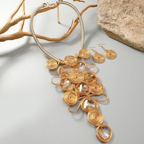 Collier à perles à pendentif fleur & pendants d'oreilles - SHEIN - Modalova