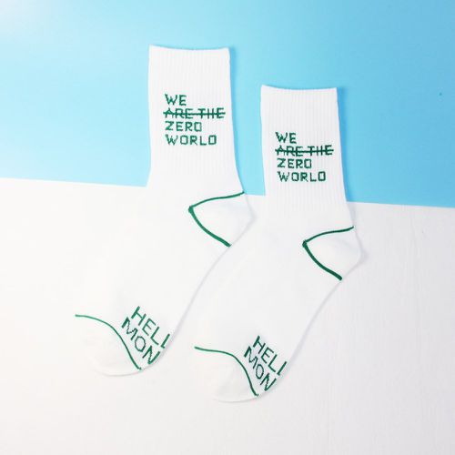 Chaussettes graphique de slogan - SHEIN - Modalova
