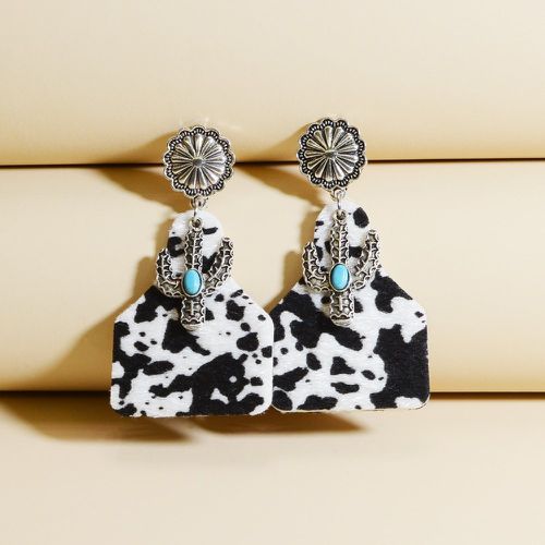 À motif de vache Bouteille & cactus Pendants d'oreilles - SHEIN - Modalova