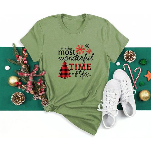 T-shirt Noël & graphique de slogan - SHEIN - Modalova