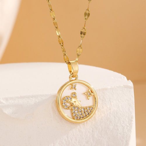 Collier à pendentif Capricorne zircone cubique cercle - SHEIN - Modalova