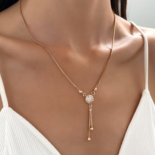 Collier avec pendentif à strass à breloque ronde - SHEIN - Modalova