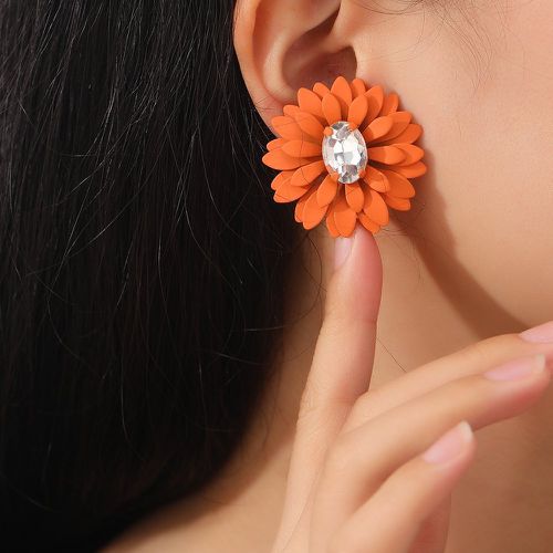 Clous d'oreilles avec strass fleur - SHEIN - Modalova