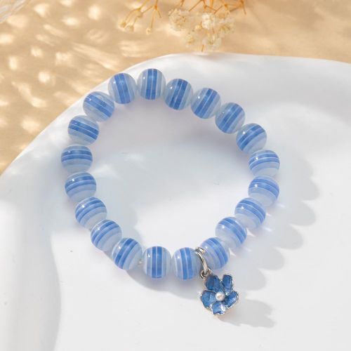 Bracelet perlé à fleur - SHEIN - Modalova
